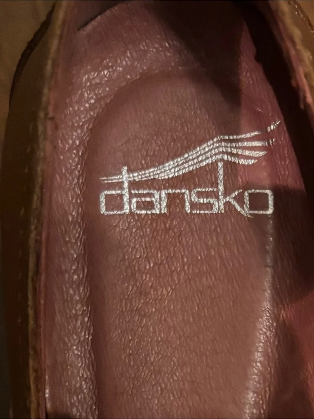 Dansko Pennie Waterproof Leather Oxford Heels Pecan Brown Size 39 pristine cond